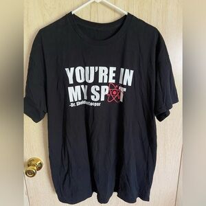 Big Bang Theory Sheldon Cooper “You’re in my spot” Black T-shirt Sz XL